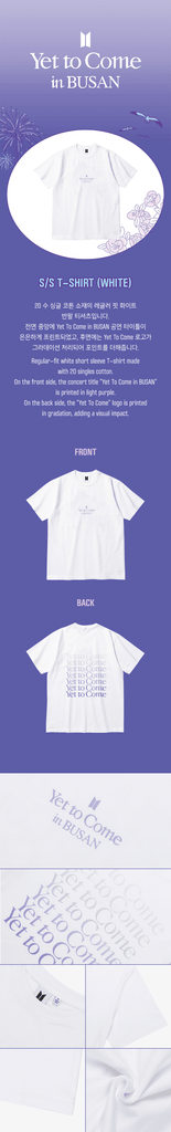 BTS Yet to Come in BUSAN Short Sleeved T-shirt (White) - Oppastore